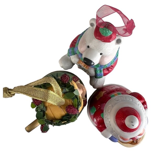 Hallmark Keepsake Christmas Ornament Set Sweet Tooth Treats Santa Angel Bear - Picture 7 of 7